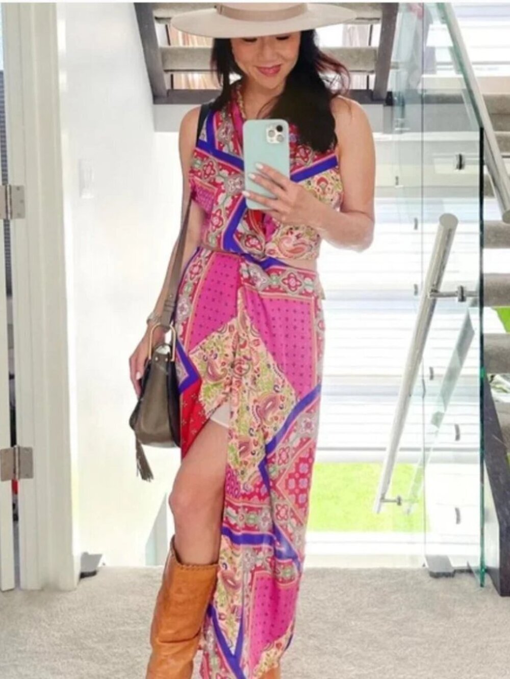 ZARA PATCHWORK PRINTED HALTER NECK MIDI DRESS BRAND NEW WITH TAGS SMALL